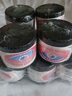 America's Best Black Rayon Crochet Yarn - 10 Pack